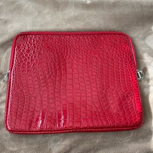 Red Leather Laptop Sleeve Case